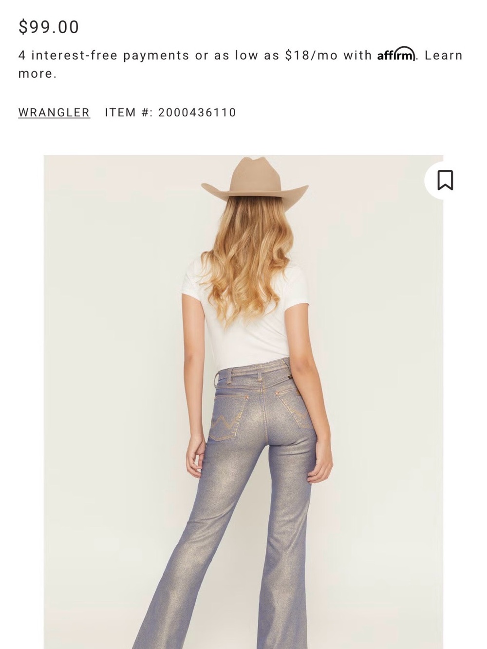 NWT Wrangler x Lainey Wilson Glitter High Rise Flare Stretch Denim Jean